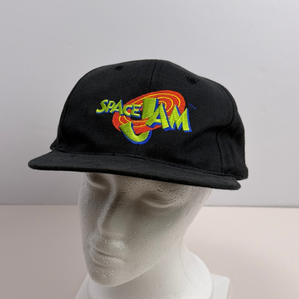 Space Jam Vintage 90s Aesthetic Unisex Snapback Hat Black Cotton Blend